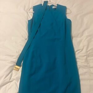 Calvin Klein Turquoise Sleeveless Midi Dress